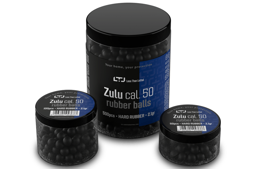Palle calibro 50 Ram 500 pz Zulu rubber balls sfere fionda Umarex T4E HDR50 HDP