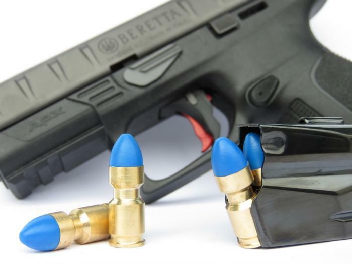 ARAVON KIT 6 BOSSOLI CAL.9x21 PER ADDESTRAMENTO DEL TIRO INDOOR PALLA IN GOMMA