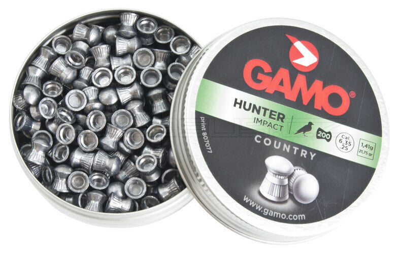 200 Piombini Gamo Hunter Impact 6,35mm 1,41g Carabina Aria Compressa Caccia