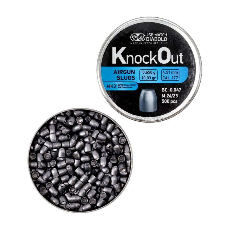 Piombini 4.51mm Jsb KnockOut Slugs per carabina aria compressa plinking plombs