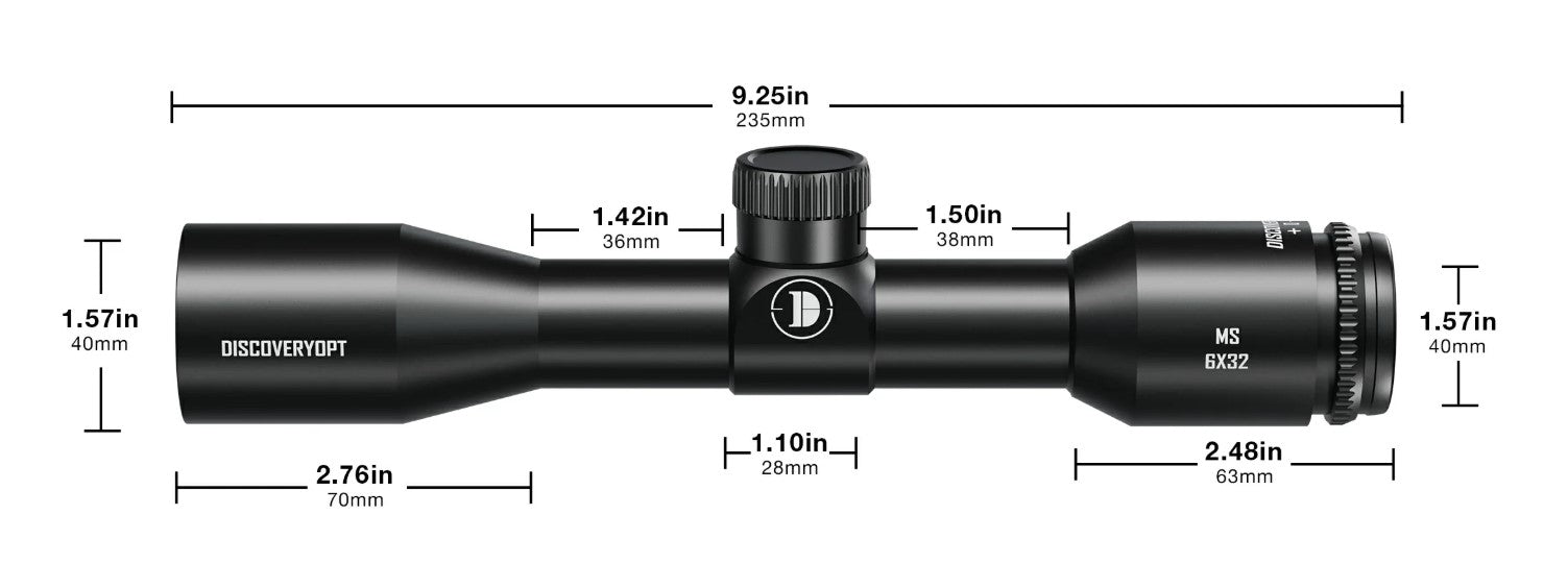 Cannocchiale DISCOVERYOPT MS 6X32 SFP-MOA 25.4mm Ottica Mirino Caccia Tiro
