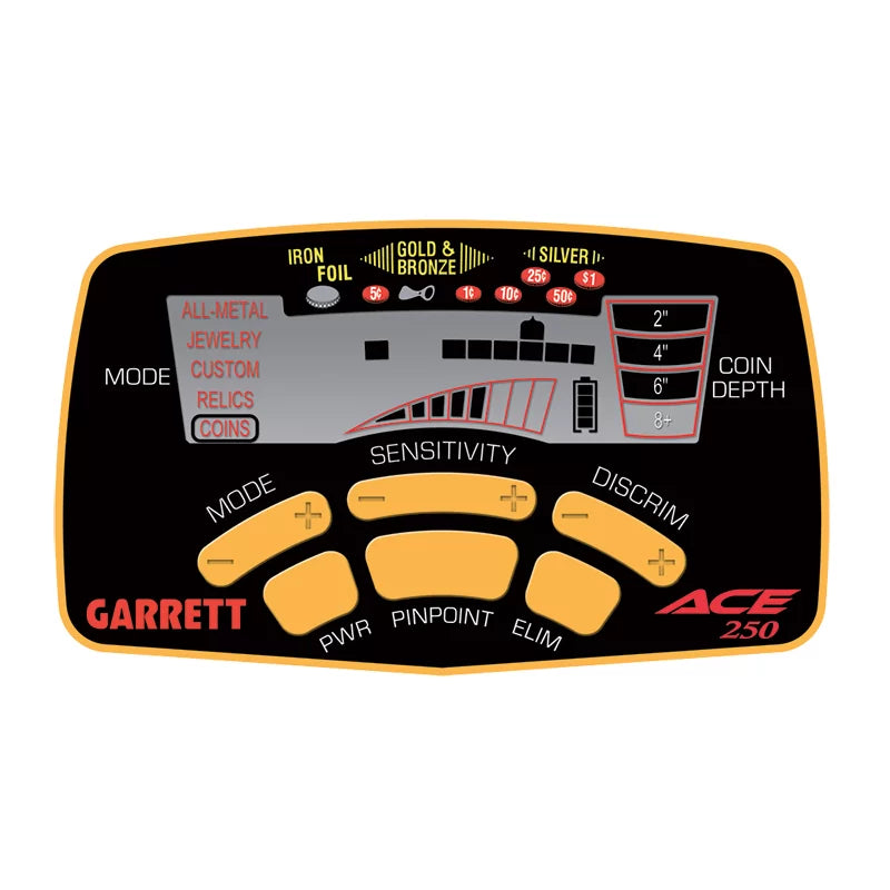 Garrett ACE 250 Cercametalli Metal Detector VLF Display LCD Garanzia 3 Anni