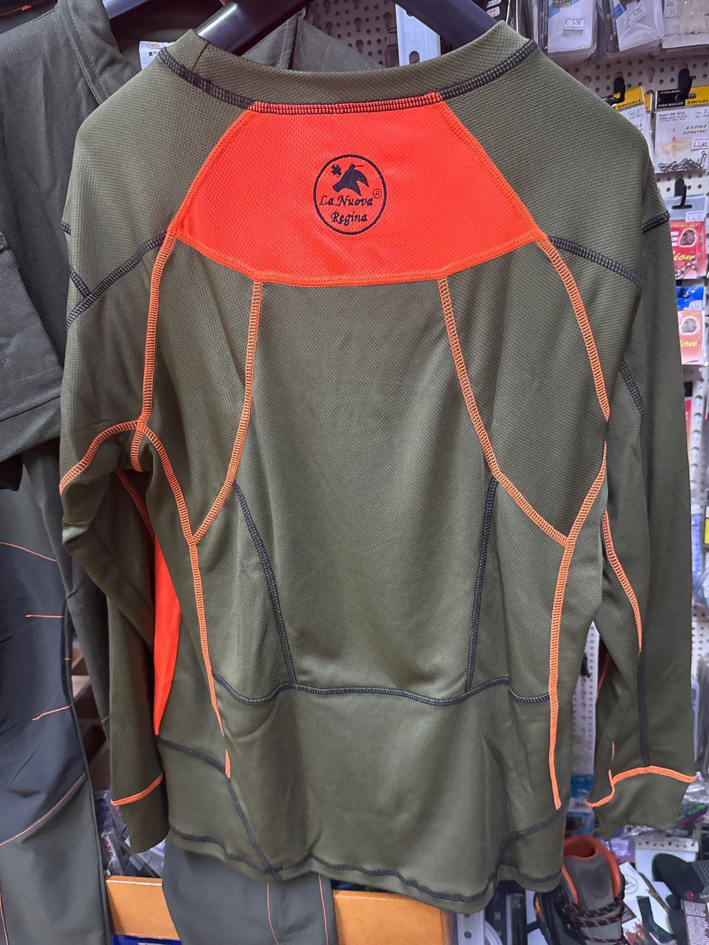 La Nuova Regina T-Shirt tecnica Caccia Polipropilene Maniche Lunghe Verde orange