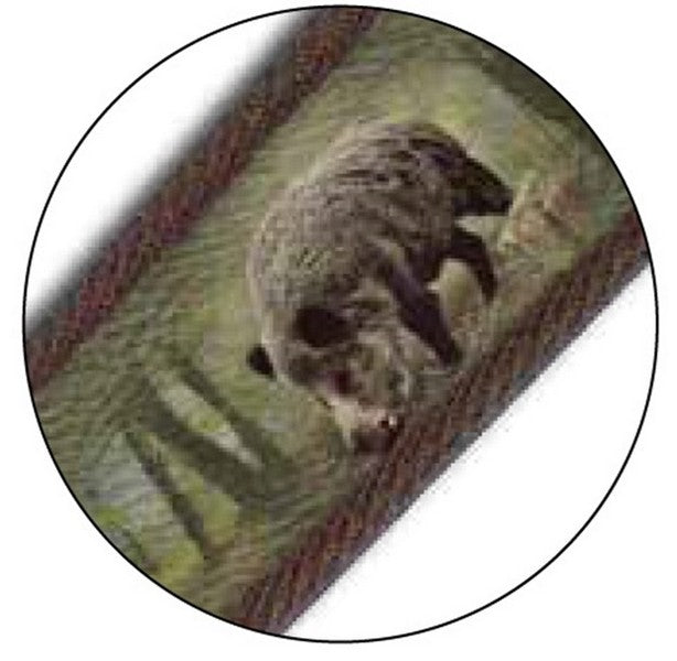 Cinghia da carabina in cuoio con imbottitura in neoprene con stampa cinghiale