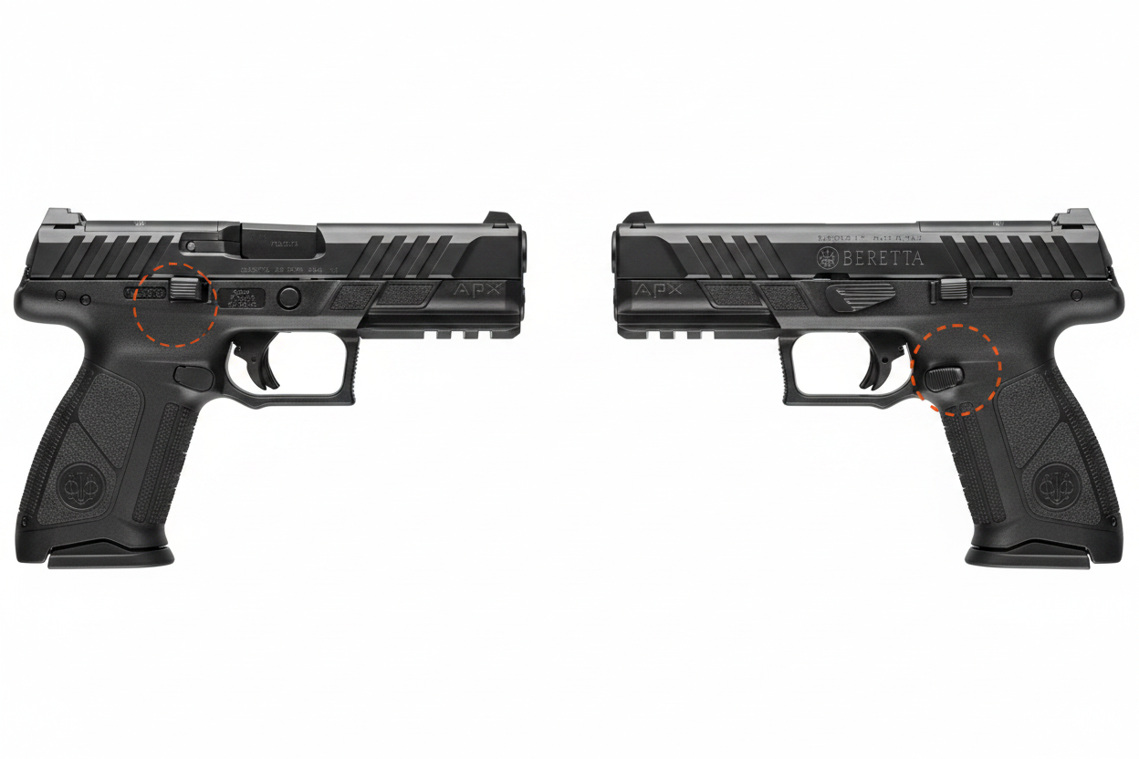 Beretta APX A1 Full Size – vista frontale canna 108 mm