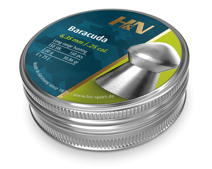 Piombini H&N 6.35mm 2gr airgun pellets hunting lunga distanza caccia 150pz