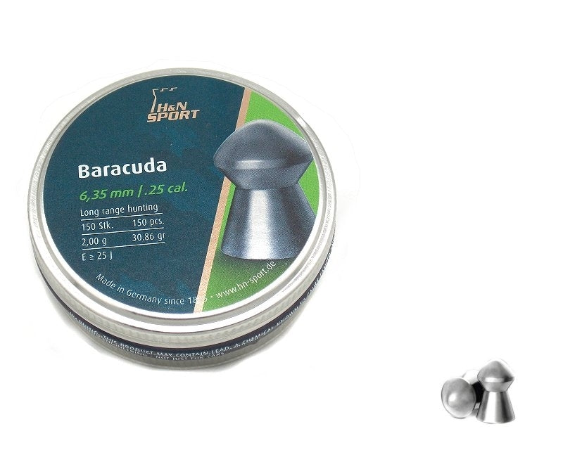 Piombini H&N 6.35mm 2gr airgun pellets hunting lunga distanza caccia 150pz