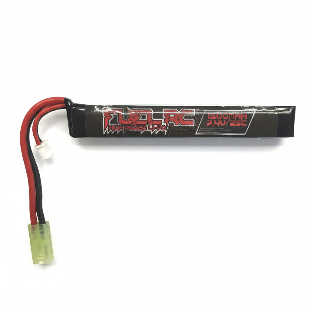 Batteria Li-Po Softair 7.4V 1500mAh 25C Mini Tamiya FUEL Replica Airsoft