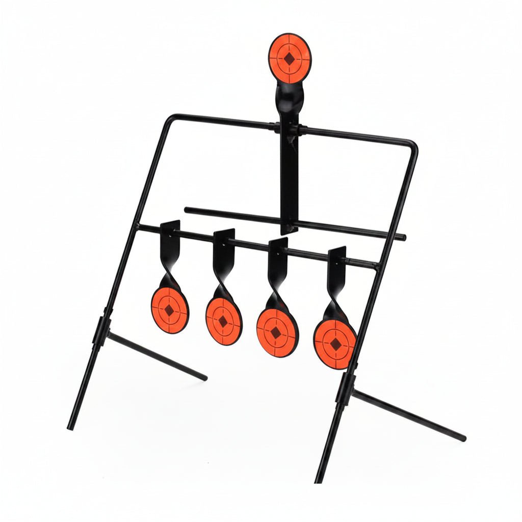 Bersaglio metallo auto-resettante 5 piattelli uso outdoor in giardino - allenamento tiro sportivo