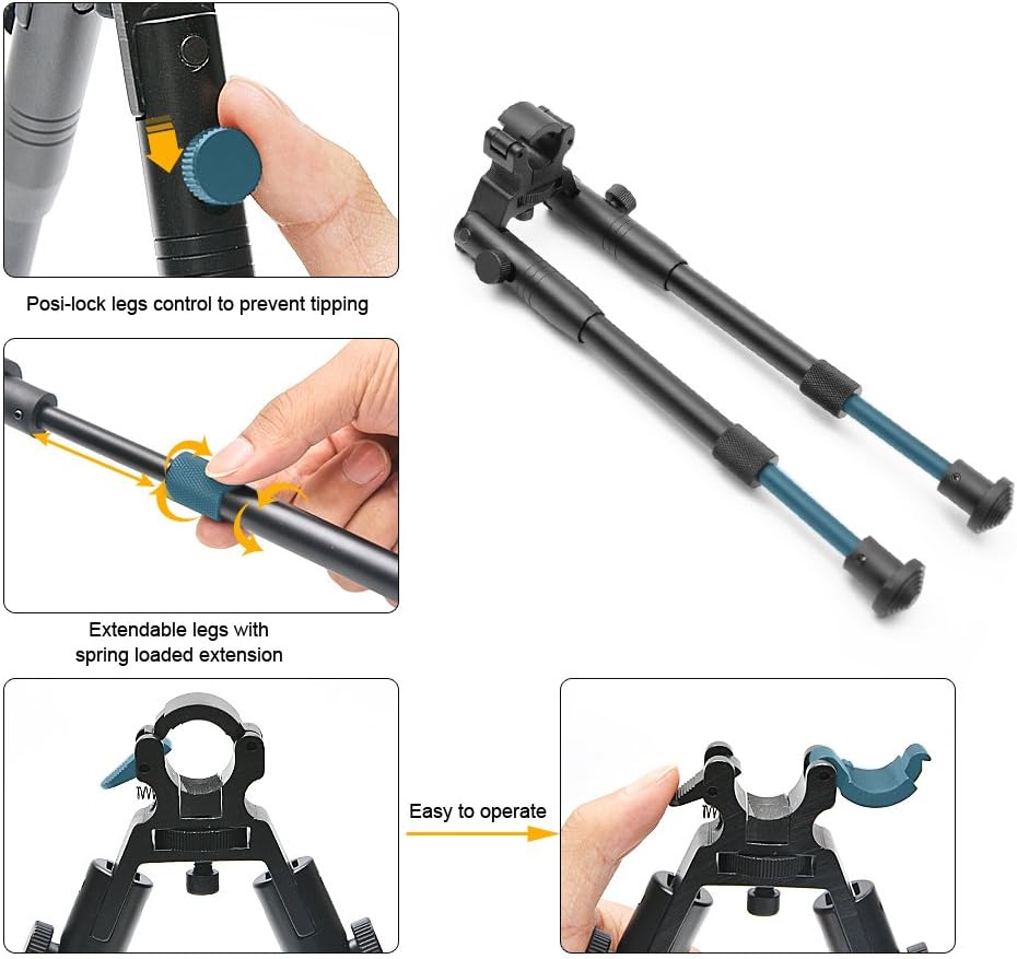 Bipiede a Morsetto Carabina Aria Compressa PCP CO2 Regolabile Alluminio Airgun