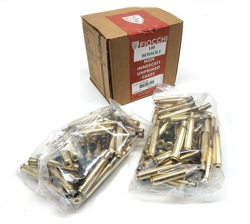 Bossoli Fiocchi 30-06 Ottone Non Innescati ricarica Tiro Sportivo 100 Pz