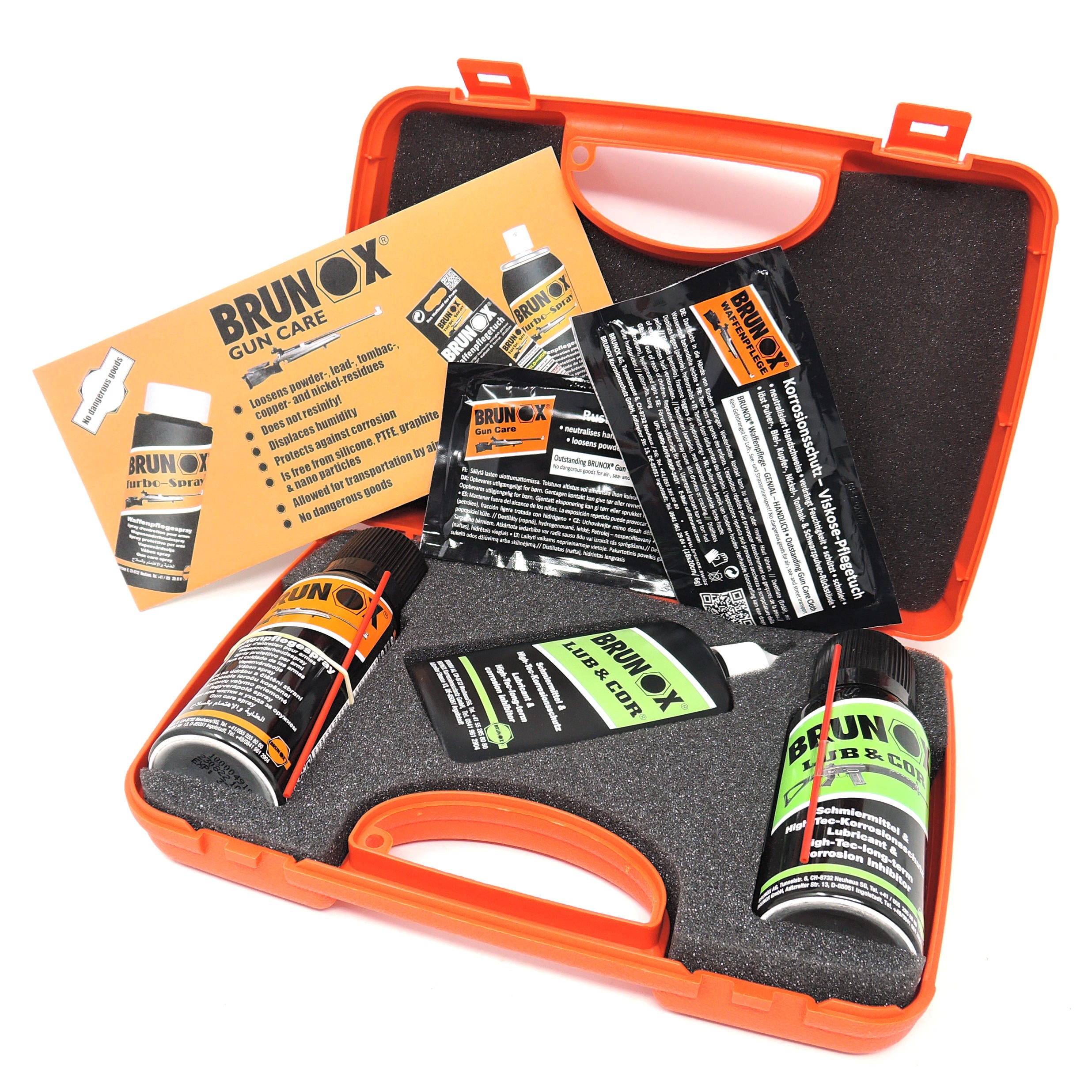 Kit Manutenzione Armi Brunox Completo Pulizia Lubrificazione con Custodia