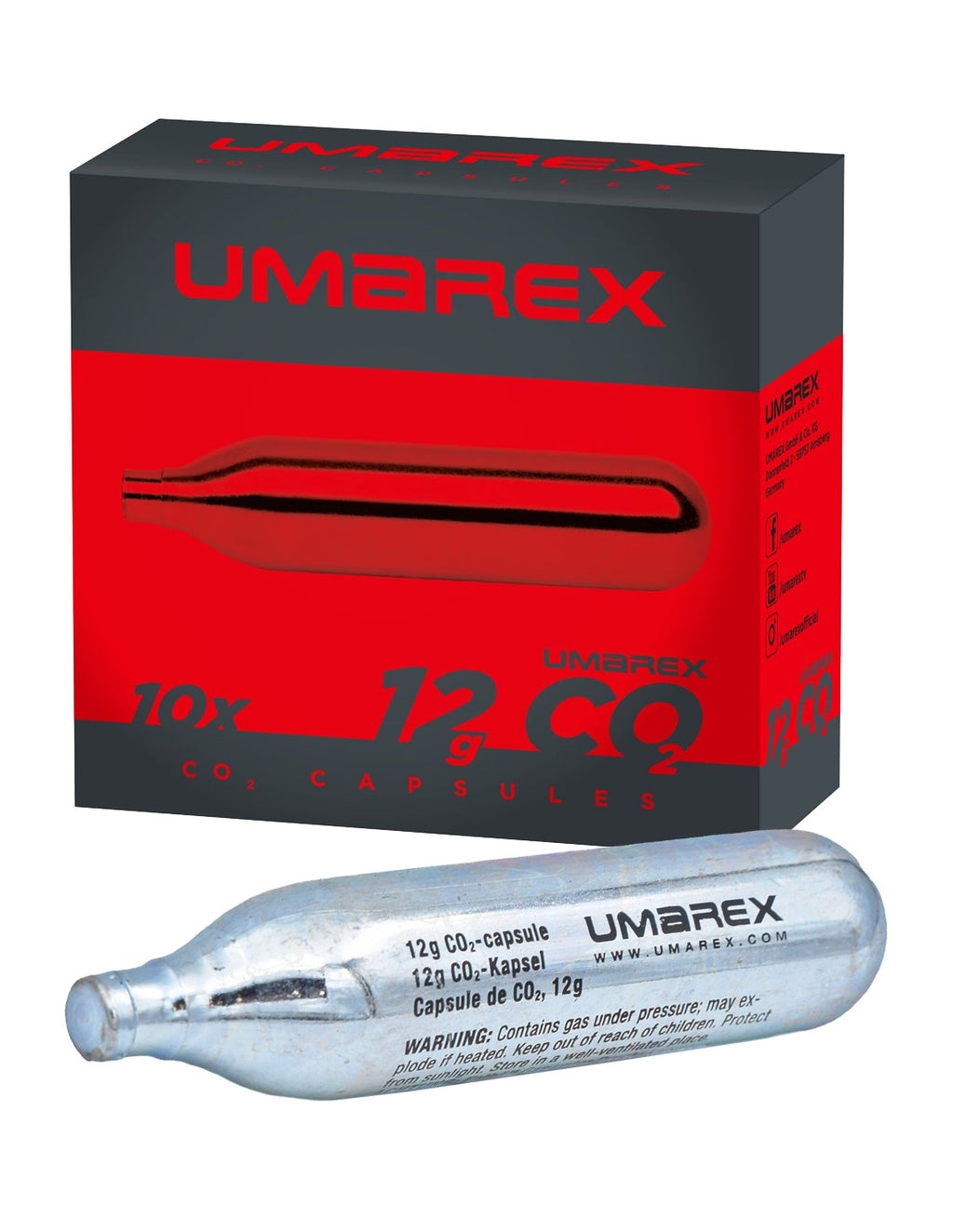 Bombolette CO2 da 12 gr Umarex per pistola airgun softair paintball plinking carabina