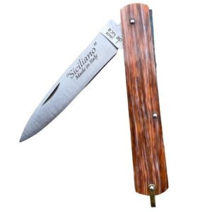 Coltello il Siciliano originale lama inox con manico in celluloide marca De Luca per caccia outdoor