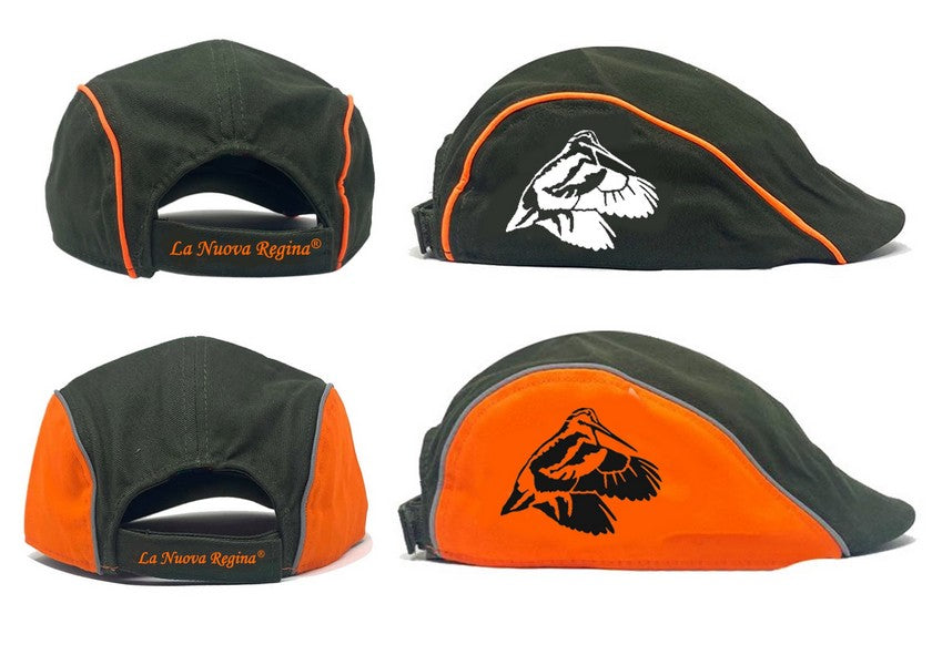 Coppola cappello caccia con ricamo Beccaccia taglia unica regolabile chiusura velcro
