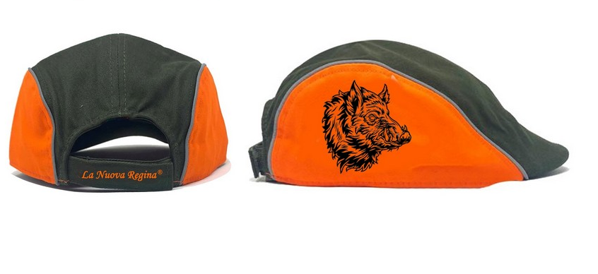 Coppola cappello caccia con ricamo Cinghiale taglia unica regolabile chiusura velcro