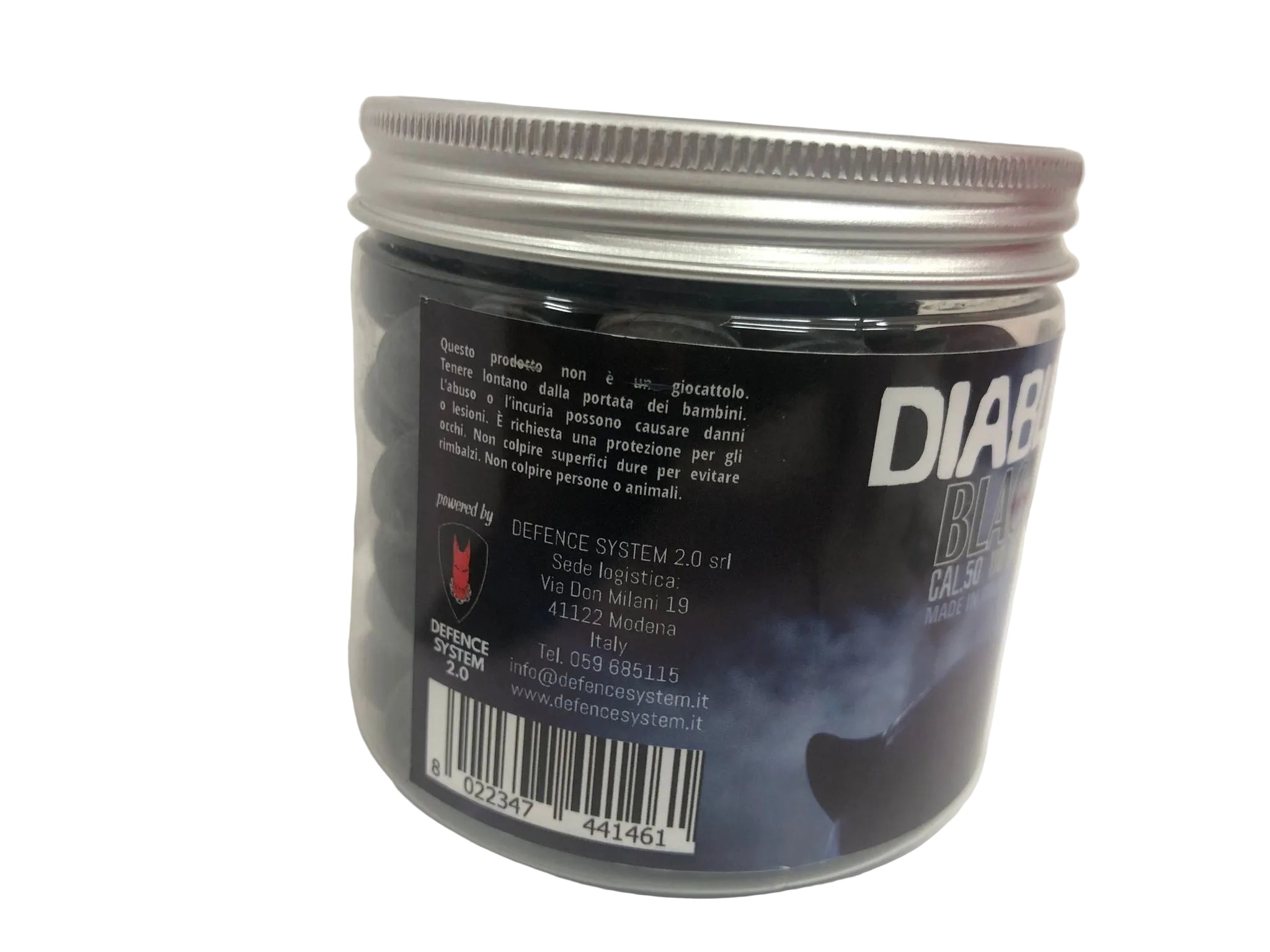 Palle in gomma calibro 50 Ram Diablo Black difesa sfere biglie fionda T4E HDR50