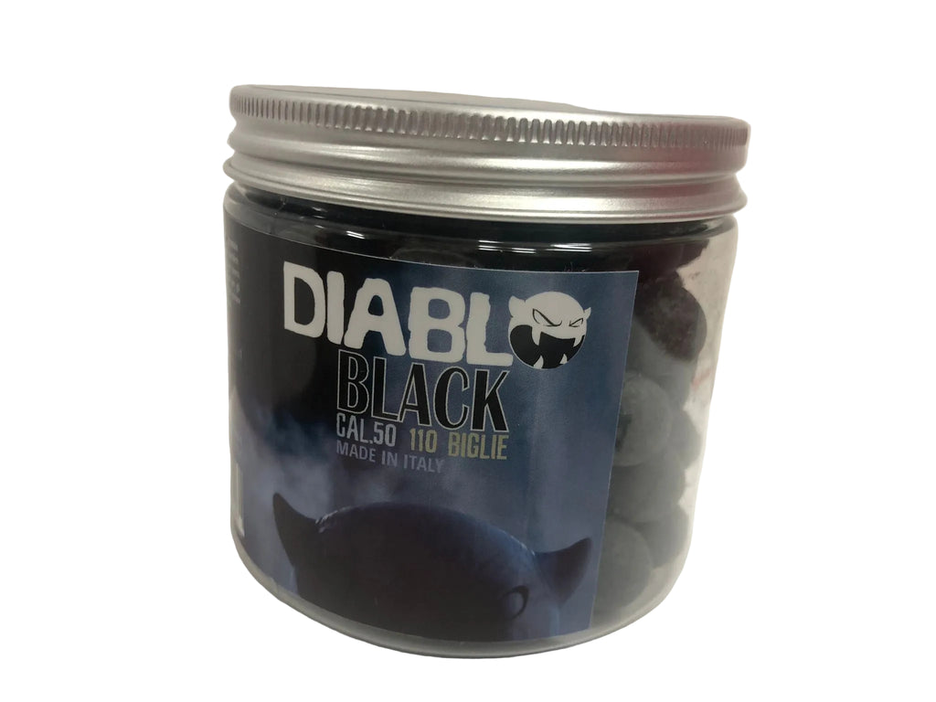 Palle in gomma calibro 50 Ram Diablo Black difesa sfere biglie fionda T4E HDR50