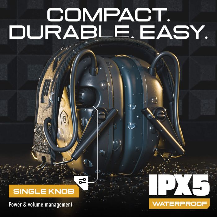 Leader electronic ear defenders for clay pigeon shooting, noise reduction, hearing protection