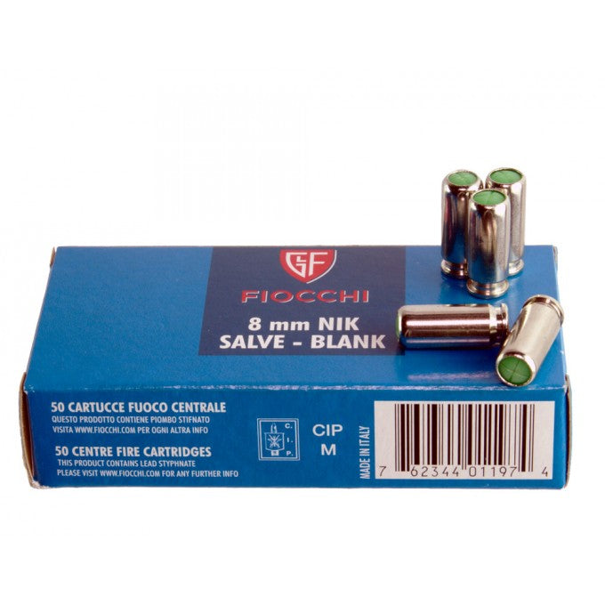 Cartucce a Salve 8mm Fiocchi 50pz per Scacciacani Capodanno Gare Cinofile