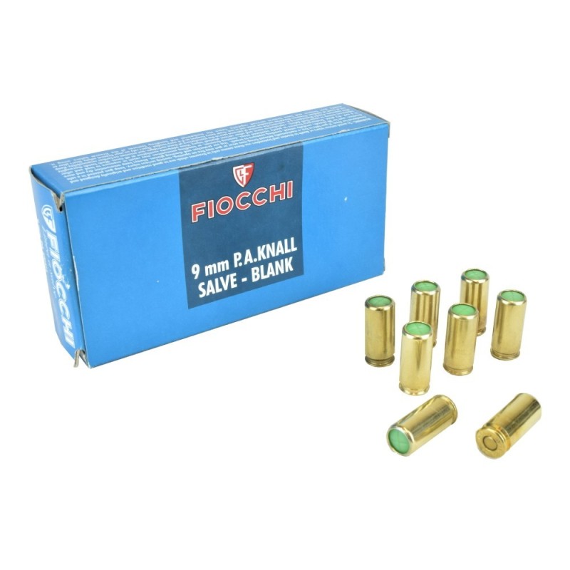 Cartucce a Salve 9mm P.A. Knall Fiocchi 50pz per Pistole Scacciacani Capodanno