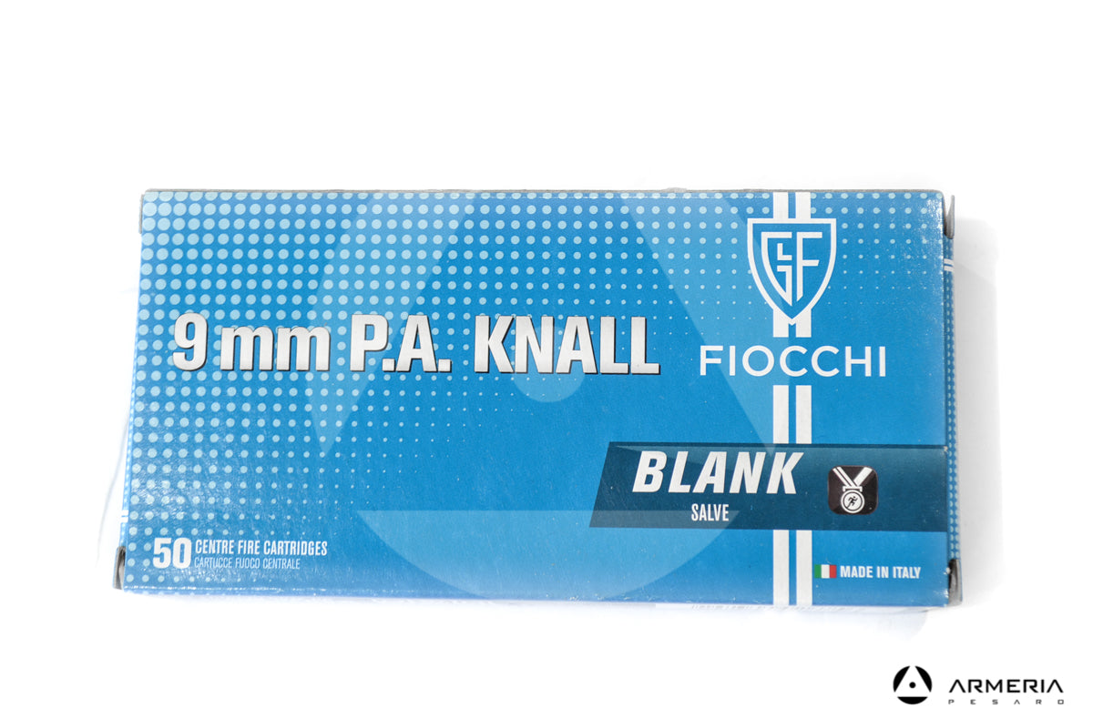 Cartucce a Salve 9mm P.A. Knall Fiocchi 50pz per Pistole Scacciacani Capodanno