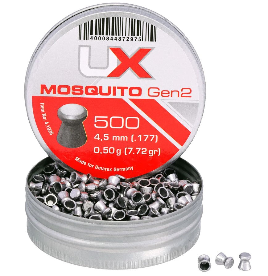 Piombini Umarex Mosquito 4,5mm testa piatta 500pz — pallini aria compressa Made in Germany