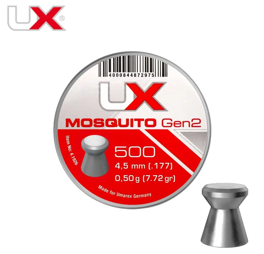 Piombini Umarex Mosquito 4,5mm testa piatta 500pz — pallini aria compressa Made in Germany