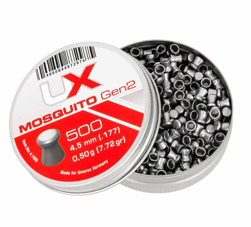 Piombini Umarex Mosquito 4,5mm testa piatta 500pz — pallini aria compressa Made in Germany