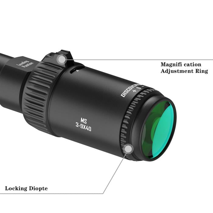 Cannocchiale Discovery OPT 3-9x40 Mil-Dot Caccia Plinking Attacchi Inclusi