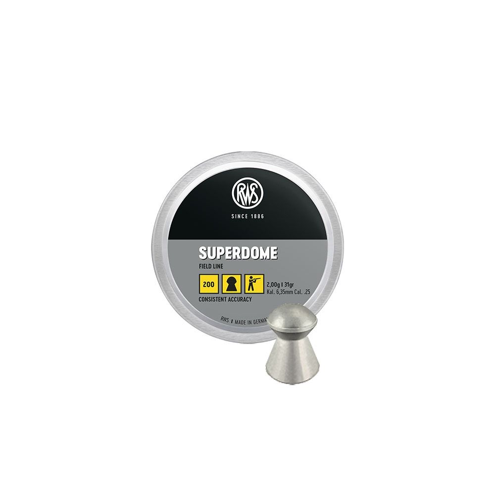 Piombini RWS 6.35mm 2gr Superdome Bulldog airgun pellets precisione 200pz