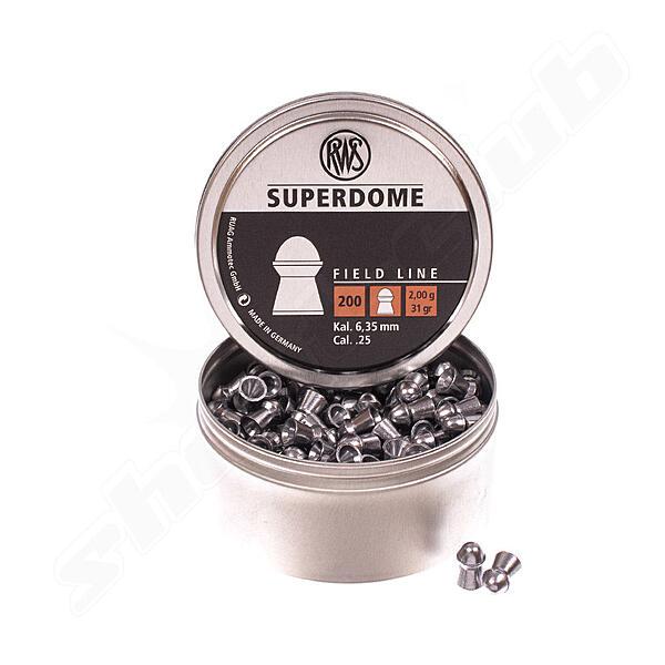 Piombini RWS 6.35mm 2gr Superdome Bulldog airgun pellets precisione 200pz