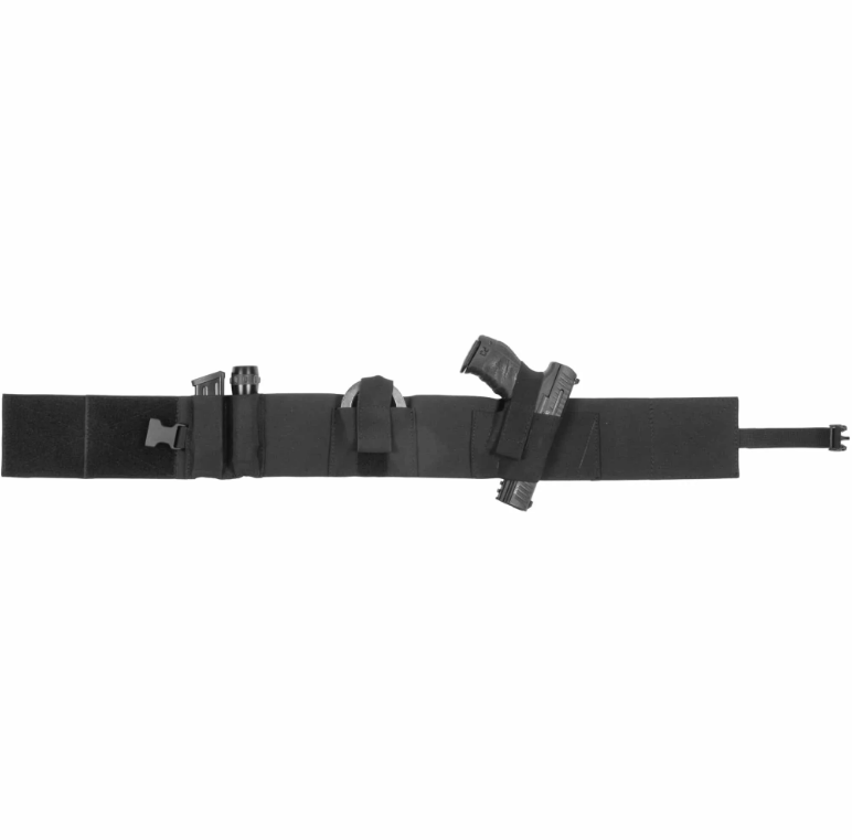 Fascia elastica Vega Holster 2ET21 con fondina pistola destra e doppio porta caricatore - vista frontale
